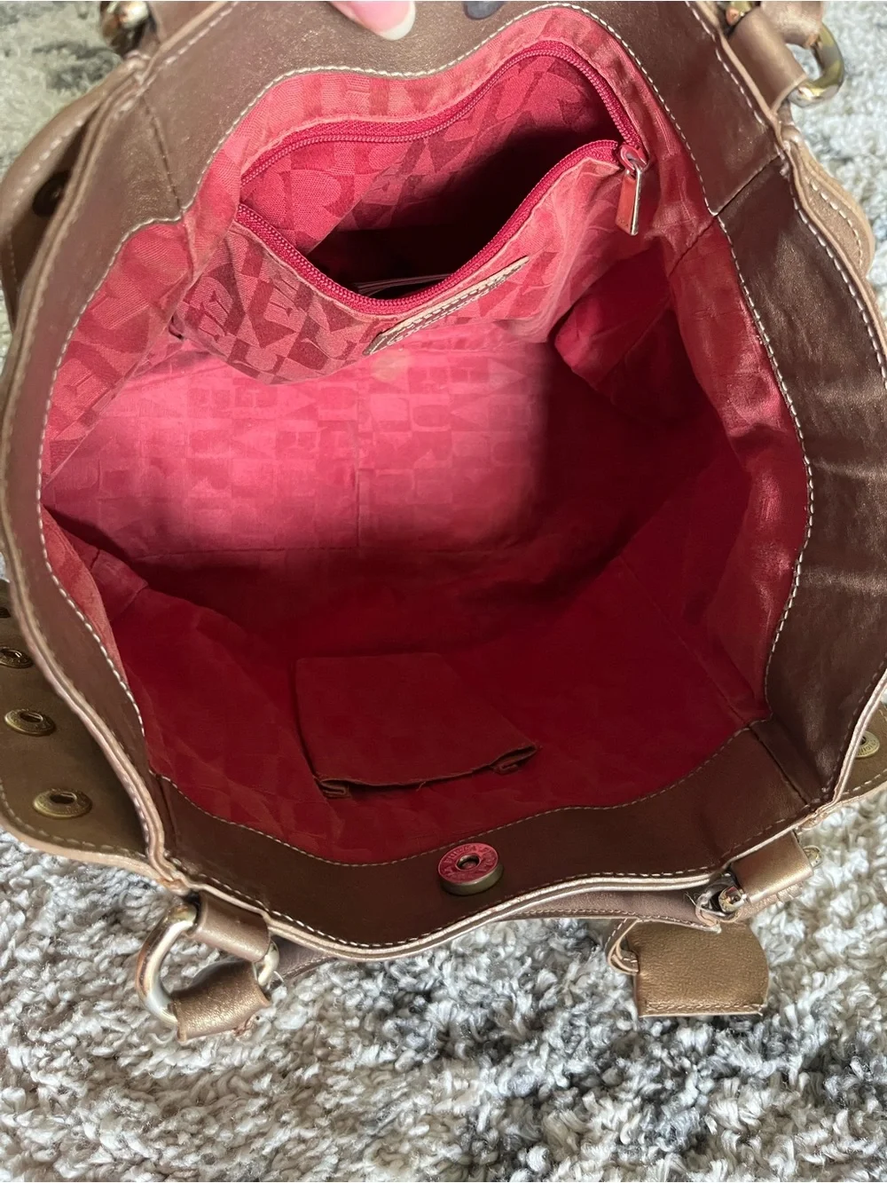 FURLA bronze Leather handbag